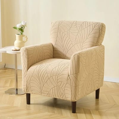 Bladeren Jacquard Kuipstoelhoes Stretch Clubbankhoes Bank Leunstoel Hoeslaken Elastische Eénpersoonsbankhoezen Woonkamer Bar