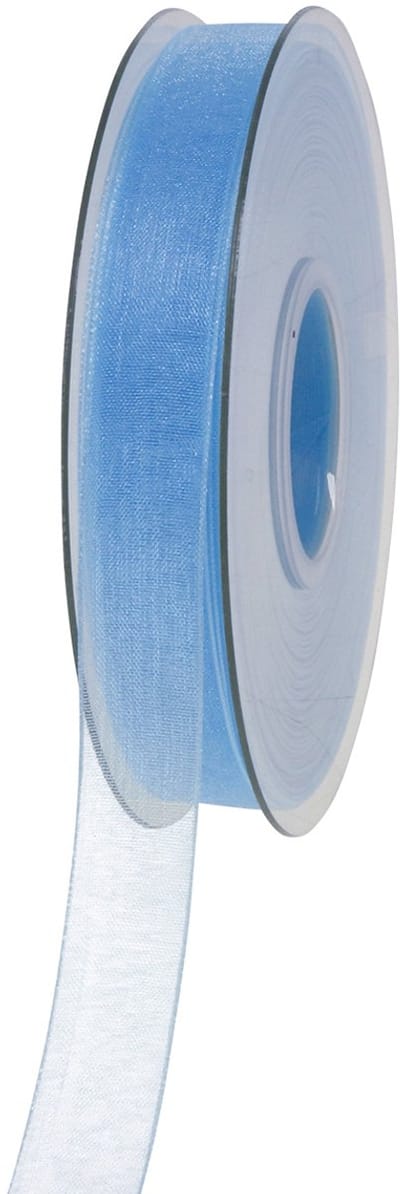Organza lint cadeaulint lichtblauw lint blauw zelfkant 15mm 50m