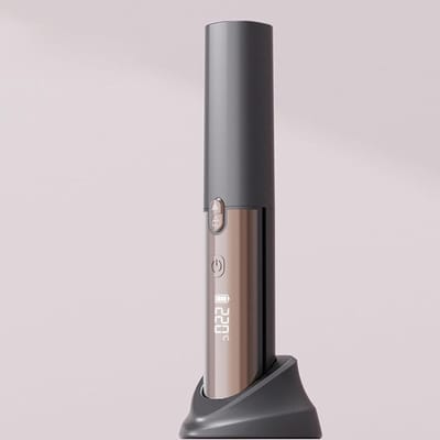 Draadloze stijltang — Temperatuurregeling met 4 standen — Verwarmde stijltang — Met temperatuur- en batterijweergave — Ontworpen voor vrouwen — Ideaal voor op reis, strandvakanties, hotels, thuis en in de salon — Koffiebruin