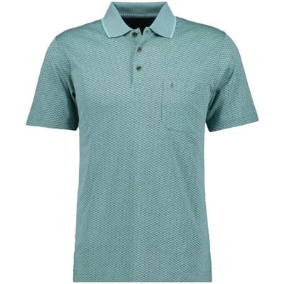 Ragman Polo Soft Knit Jacquard Fantasy Collar Tipping Sage Green / male