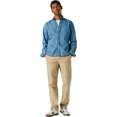 Pepe Jeans Beige Pull-On Comfort Chino-broek van linnen