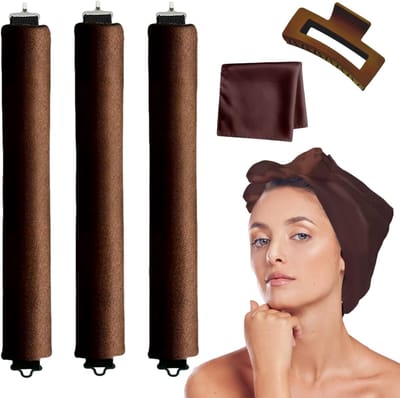 Beyeza Blowout Haar Rollers - Heatless Curls - Krulspelden - Incl. Haarklem en Satijnen Slaapmuts - Haarrollers - Haarkruller - Krullen Zonder Hitte