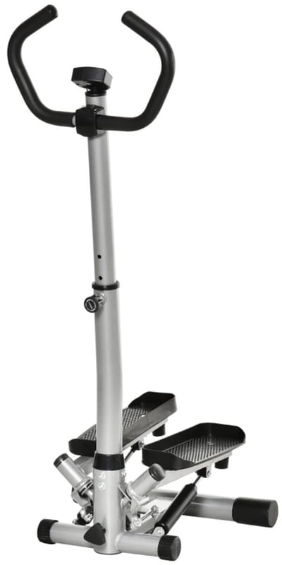 Stepper - Thuis Fitness Stepper - LCD-Display - Traploper - Aerobic Step - Crossfit - in Hoogte Verstelbaar - Robuust Frame - Antislip-Pedalen - Full-body Workout - Voor Krachttraining en Cardio - Zwart + Zilver