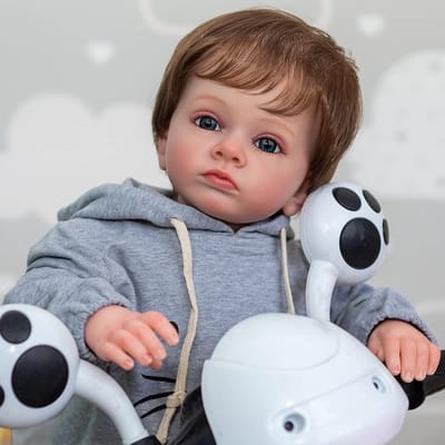 Baby pop - Levensgetrouwe pop - Spelen en verzamelen - Handgeschilderde huid - 60 cm - Blauw