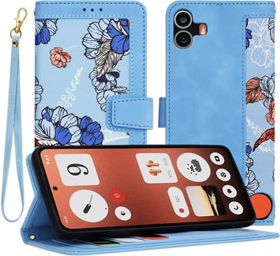 Hoesje geschikt voor Nothing CMF Phone 1 - Techsuit FlipCraft Book Wallet Case met koord - Vibrant Blue