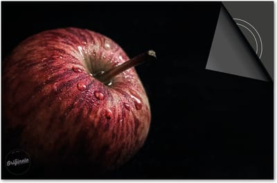 Inductie beschermer 60x60 - afdekplaat inductie mat - Dietrix Kookplaat beschermer - Exclusief - Groente en Fruit - Appel met waterdruppels
