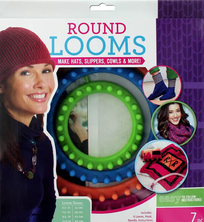LEISURE ARTS Loom Circle kit - DIY pakket volwassenen - Breipakket - Sjaals. sokken en dekentjes