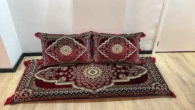 Aziatisch grondmatras / zitmatras (Toshak) met rugkussens - 180 x 72 x 10 cm