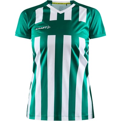 Craft Progress 2.0 Stripe Shirt Korte Mouw Dames - Groen / Wit | Maat: XS