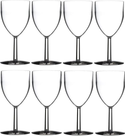 Rosti Mepal Wijnglazen - 8x - kunststof - 300 ml - 8 x 16 cm - outdoor/camping