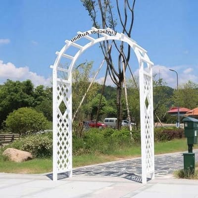 Houten Rozenboog - Tuinprieel Pergola - Tuindecoratie Klimplanten - Stevige Houtconstructie - Tot 200 cm - Wit