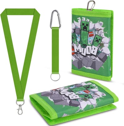 Allecto Plus - Motief portemonnee voor kinderen - Jongens - Borsttas - Verjaardagscadeau - Eerste schooldag - Groen - 24*12cm - Hedendaags - Trendy - Unisex.