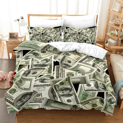 Dollars Beddengoed Set 3D Print Bankbiljetten Dekbedovertrek Hometextiel Eenpersoons Twin Volledig Kingsize Met Kussenslopen Dropshipping 150x200cm 3pcs