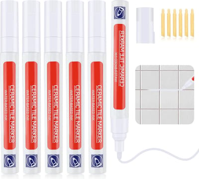 Afdichtingspen voor tegels - Wit, 6 Stuks