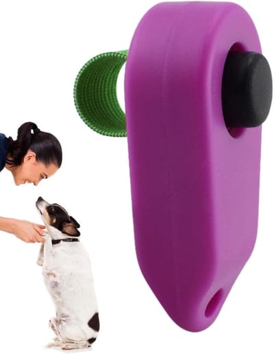 Huisdier Clicker Trainer - Hondentrainer Clicker - Gedrag Trainen - Duidelijk Klikgeluid - 8 x 1.7 x 8 cm - Zwart