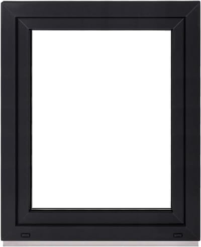 Kelderraam Kunststof - Buitenraam Vaste Raam - Ventilatie en Licht - Draaibaar Kantelbaar - 85 x 105 cm - Wit Antraciet