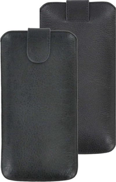 Nokia 3.4 Hoesje -  Insteek Cover Echt Leer Geribbeld Zwart