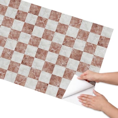 Coloray Meubel Wrap Folie - Beige Meubelfolie - 65x130 cm - Decoratiefolie Zelfklevend Marmeren raster - Meubelfolie Zelfklevend - Klassiek Meubelfolie - Wrapfolie Keuken - Wanddecoratie - Texturen