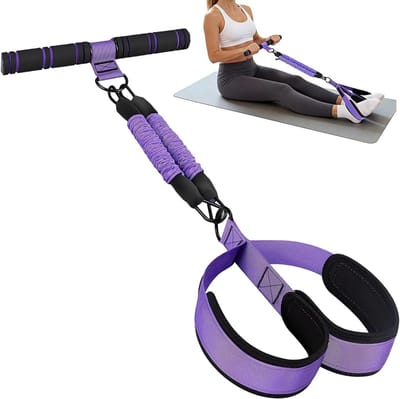 Pedaal Weerstandsband - Beentrainer Fitness - Lichaamstraining Thuis - Verstelbare Intensiteit - 30x60 cm - Zwart