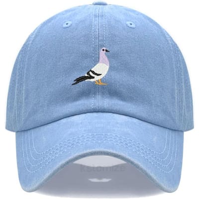 Casquette de Baseball Broderie Pigeon Pour Femmes Hommes Mode Réglable Coton Doux Lavé Chapeau Papa Unisexe Casquettes de Golf Classiques gray