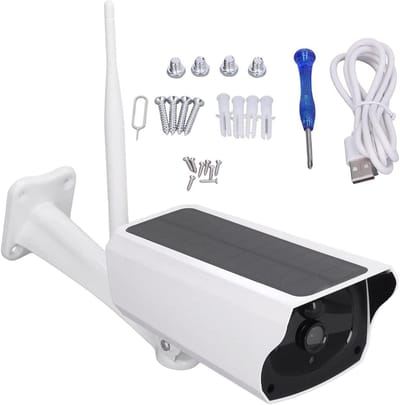 Beveiligingscamera Buiten - Outdoor Camera WiFi - Huis Beveiligen - Zonne-energie Aangedreven - 1080P HD - Wit