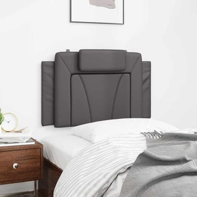vidaXL - Hoofdbordkussen - "Viana" - 90 - cm - kunstleer - grijs