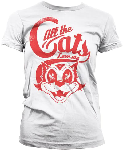 Hybris Dames-T-shirt 'All The Cats Love Me' Girly SH-5-15612-H35-1