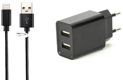 OneOne 2.1A lader met 2 poorten + 1,0m sterke USB C kabel. Standaard oplader adapter past op Samsung Galaxy S8, S9, A07, A17, F36, M36, F56, Tab Active 5 Pro, Tab S9, S9 FE, Tab S10 Lite, S10+, S10 FE+, S10 Ultra