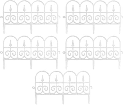 Tuinhek mal - Beton mal - Terras aanleggen - Realistisch hout effect - 5 stuks - Wit