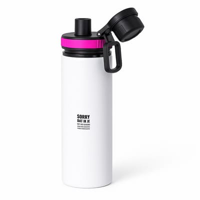 Hacebo® - sorry dat ik je niet heb gehoord maar mijn gedachten waren interessanter waterfles met draaidop roze - mensen die vaak dagdromen - interessante gedachtes - dagdromers - quotes - verjaardagscadeau - water fles - 850ML