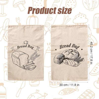 Solidchoice - Herbruikbare Broodzakken - 2 Stuks, 45x30cm