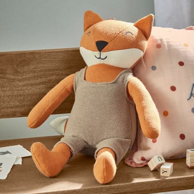 LOBERON Knuffeltje Fuzzlin oranje/grijs