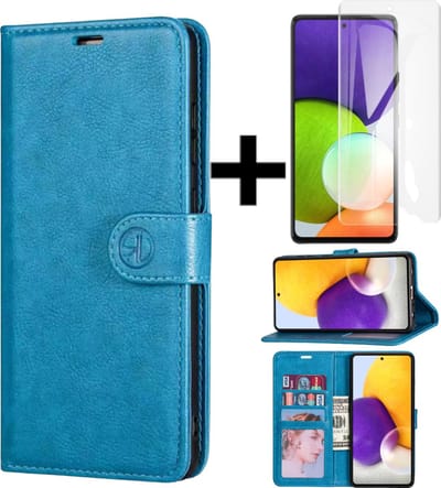 Rico Vitello L Wallet case Geschikt voor Samsung Galaxy A72/Book case/A72 Hoesje + Gratis screenprotector kleur Lichtblauw