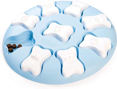 Prival Interactief Hondenspeelgoed – Intelligentie Voerpuzzel met Verstopvakken – Stimuleert Denkvermogen & Vertraagt Eten – Antislip Snackpuzzel voor Honden – Blauw