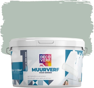 Decoverf muurverf mat saliegroen, 2.5L