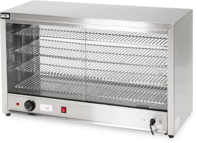 HCB® - Professionele Horeca Warmhoudvitrine - 230V - RVS / INOX - 33.5x85x53 cm (DxBxH) - 20 kg - 3810