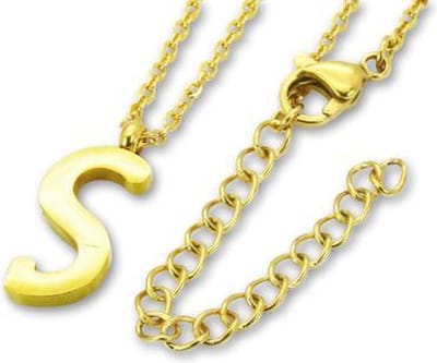 Amanto Ketting Letter S Goldcolor - 316L Staal - Alfabet - 19x8mm - 50cm