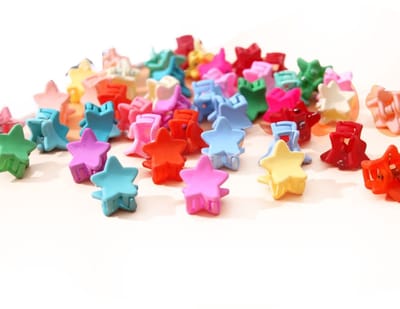 Dailygoods- Haarclips 50 Stuks - Mini Haarclips - Kleurrijke Haar Klemmen - Stervormige Haarclips - Leuke Haarclips - Geschikt voor Dames en Meisjes - Haarklemmen