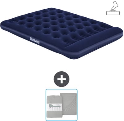 Bestway luchtbed - 2-Persoons - 152 x 203 x 28 cm - Blauw - Inclusief pomp en Hoeslaken