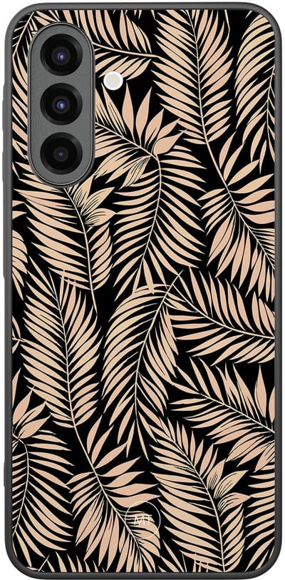 Hoesje geschikt voor Samsung Galaxy A26 - Palm silhouette - TPU Hard Case Backcover - Zwart, Bruin - Mooie Telefoonhoesjes