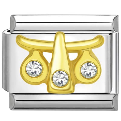 Quiges - Schakel - Bedel - 9mm - charms - Kleurrijk - Zirkonia - horoscoop - Weegschaal - Geschikt voor - armband - Schakelarmband - italy bedels armband