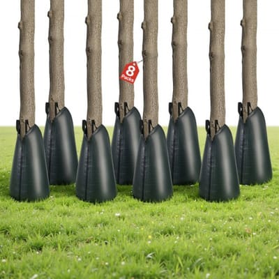VEVOR Boomwaterzak 75,7l 8-Pack, Pe-Waterzak met Ritssluiting, Waterzak voor Bomen voor 3-4 Uur Water Geven, Waterzak, Watergeefsysteem voor de Zomer