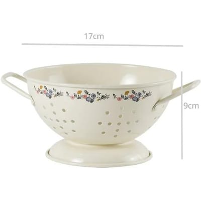 Huishoudelijke Afdruipschaal voor Fruit Wassen Borden Bloemen Bloem Metaal Salade Keuken Mand Snacks Opbergborden Servies beige
