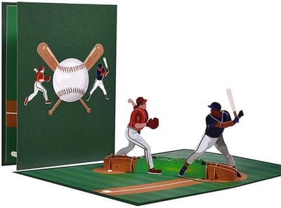 Greeting Card in 3D, Pop Up Greeting Card for Baseball Fans - ShopVlot
