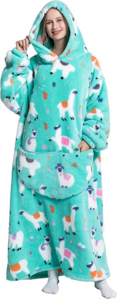Livano Hoodie Deken Met Mouwen - Onesie - Fleece Blanket - Dames - Heren - Kinderen - Plaid - Knuffeldeken - Extra Zacht - Alpaca