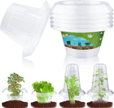 Set van 6 Effectieve Slakkenkraag, Bescherming voor Slakken en Groenten, Transparante Slakkenring voor Optimale Tuinbescherming