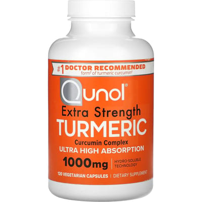 Qunol, curcuma, complexe de curcumine, extra fort, 1 000 mg, 120 capsules végétariennes (500 mg par gélule)