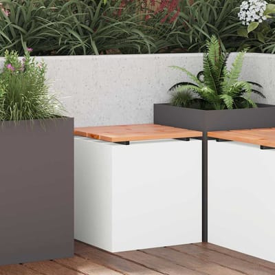 vidaXL - Tuinbank - Wit - 40 - x - 40 - x - 43 - cm - Staal