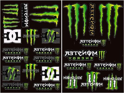 Motorstickers set voor motorfietsen en helmen - Monster krasbestendige autosticker - Geschikt voor motor, skateboard, laptop en fiets