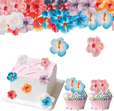 Dailygoods- Taartdecoratie Hibiscus - Taartversiering - Suikerdecoratie - Taart decoratie set - IJsfontein - Veiligheidswaarschuwing Geen waarschuwing van toepassing